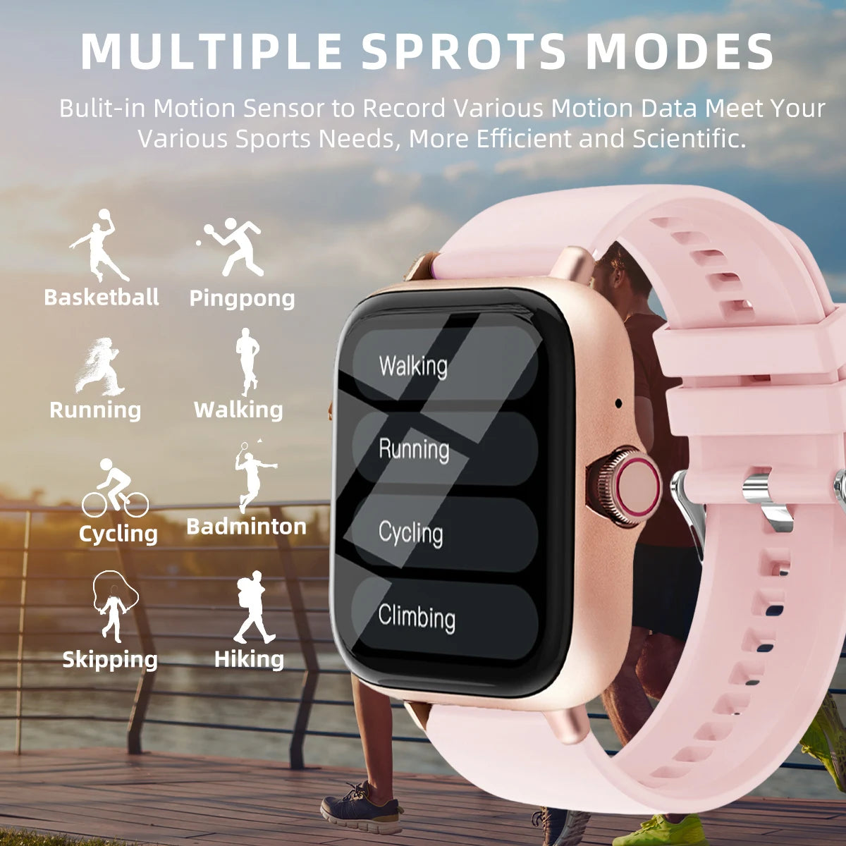 Men Women Smart Watch 1.83'' Waterproof  Fitness Sports Watch Answer Call Sleep Sport Pedometer Information Alerts Smartwatch