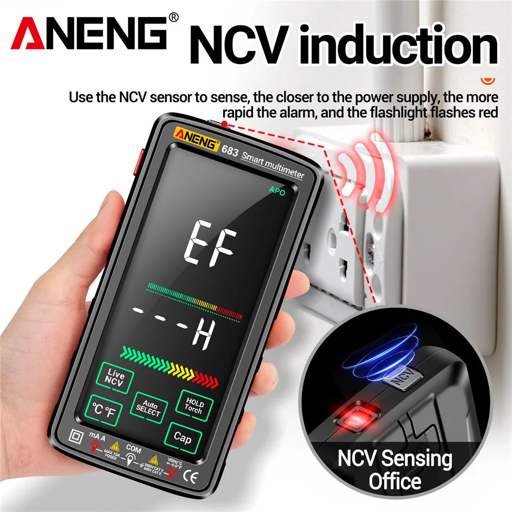 ANENG 683 Smart Multimeter High-end Touch 6000 Counts Multimetro Test Rechargeable Multitester AC/DC Voltage Tester Current Tool